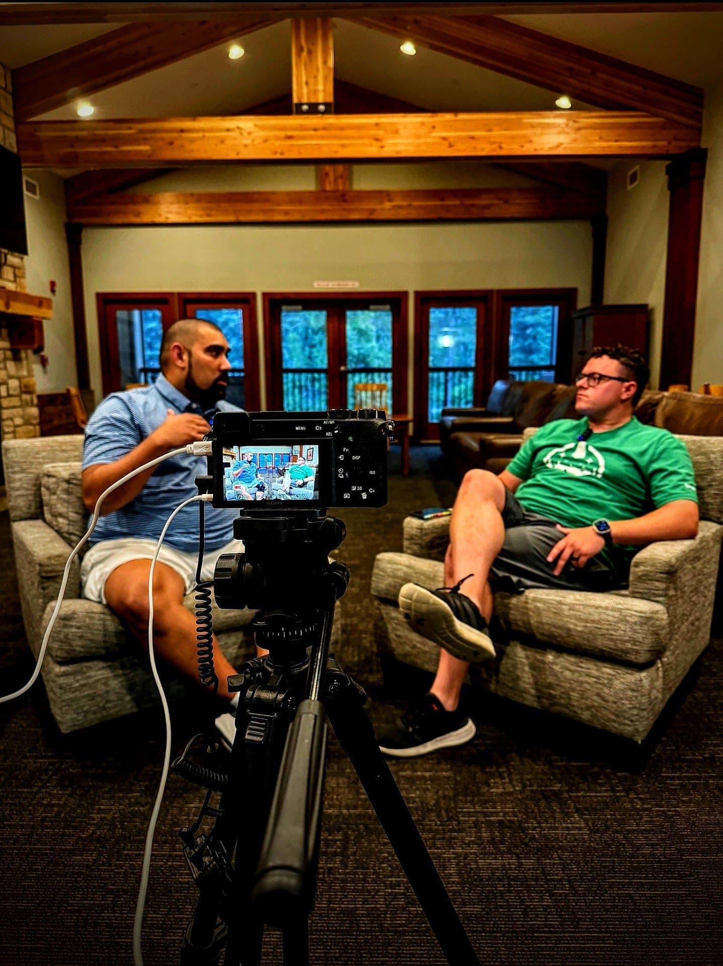 Developers having coffee and chatting